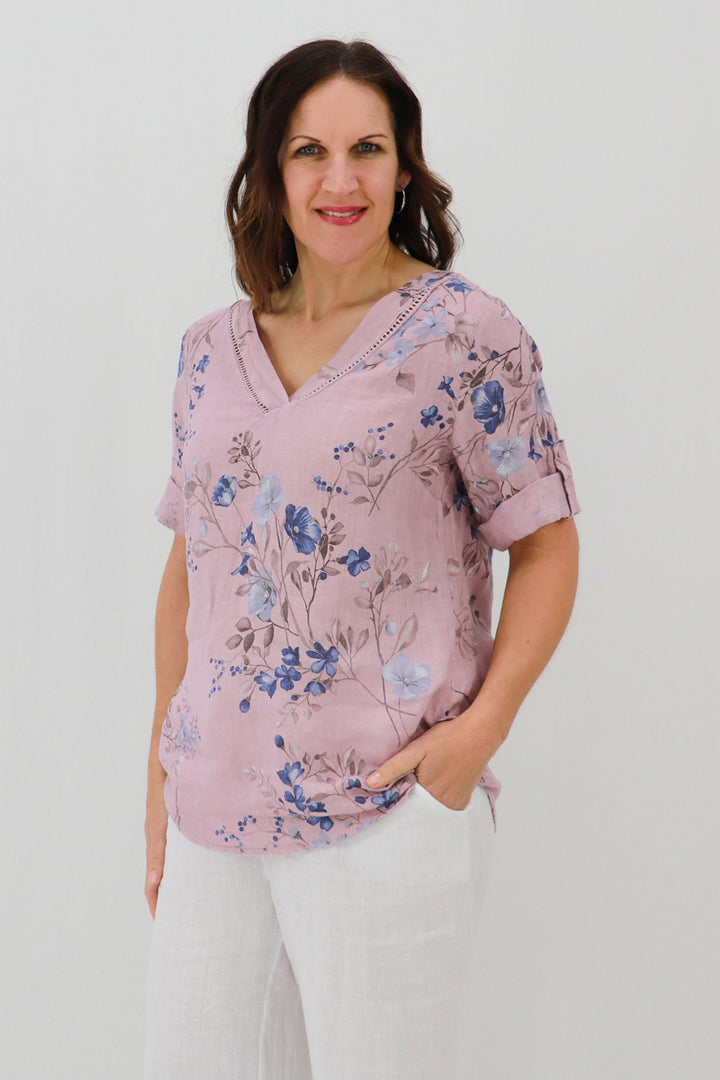 Aida Rose Nina Rolled Sleeve Top