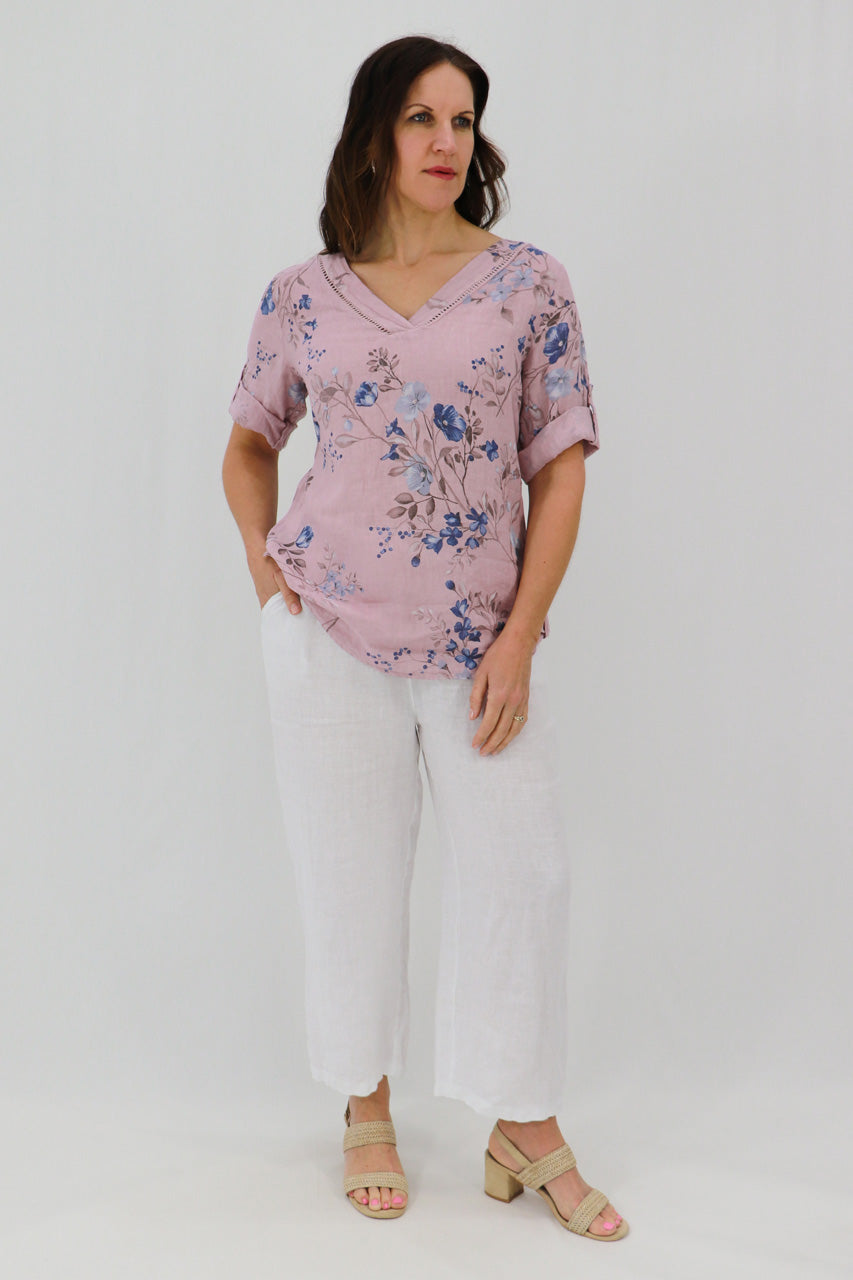 Aida Rose Nina Rolled Sleeve Top