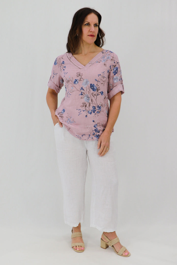 Aida Rose Nina Rolled Sleeve Top