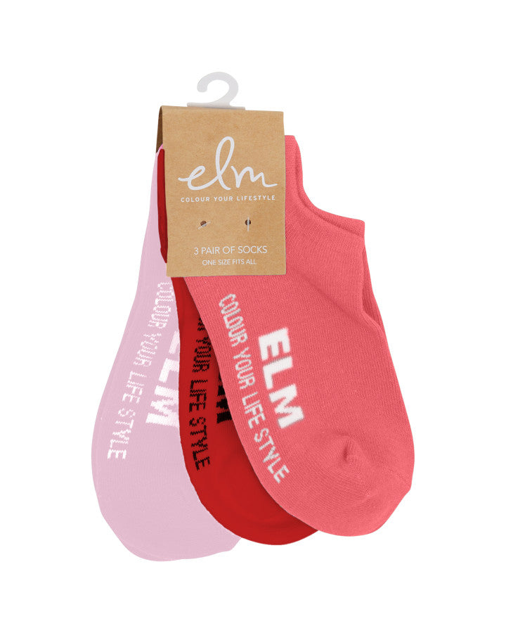 Elm No Show Socks 3 Pack