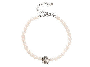 Kiwicraft Freshwater pearl &amp; silver fern braclet