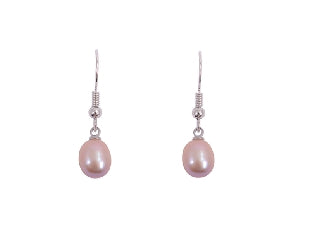 Kiwicraft purple oval freshwater pearl earrings
