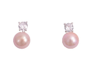 Kiwicraft rhinestone freshwater pearl studs