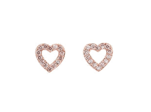 Kiwicraft Zircon Heart Rhodium Studs