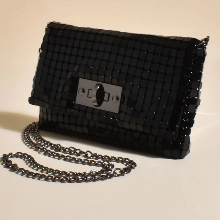 Adorne Large Chain Mesh Toggle Front Clutch