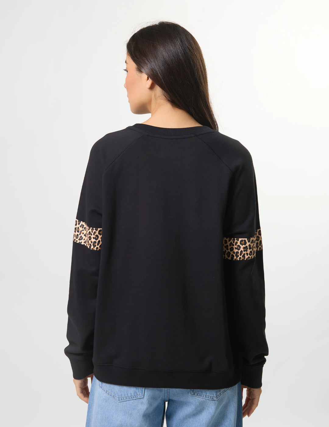 Stella &amp; Gemma Classic Sweatshirt Silver Cross Leopard