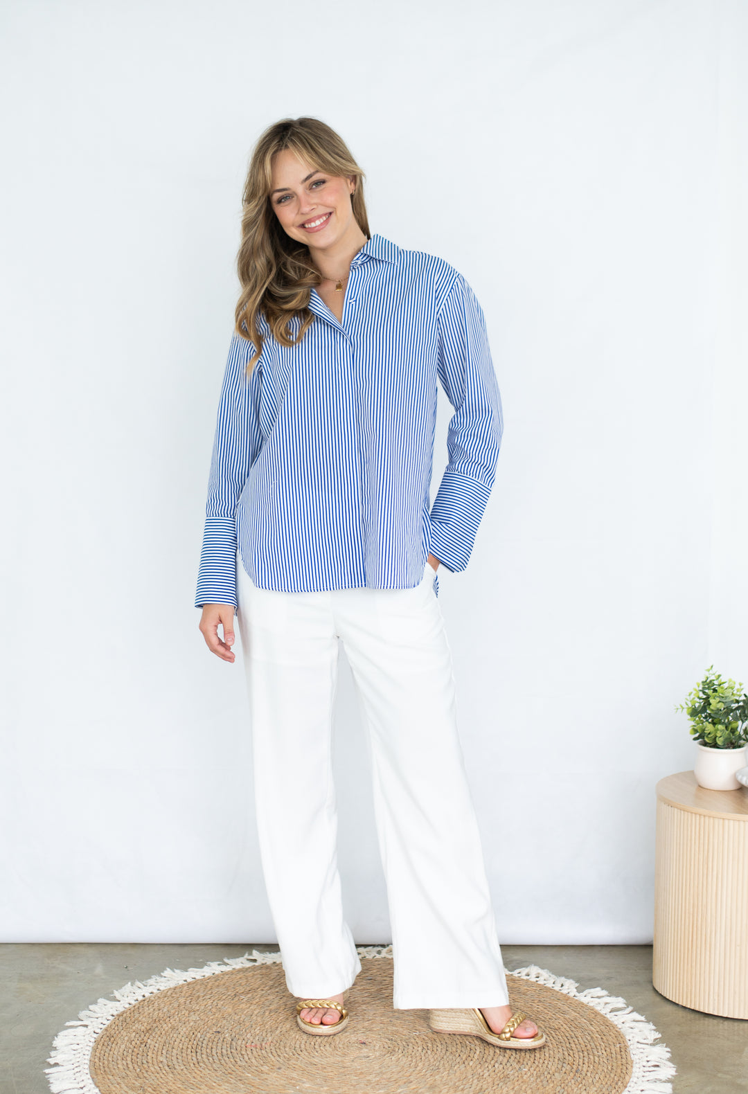 Fria Cotton Pinstripe  Shirt