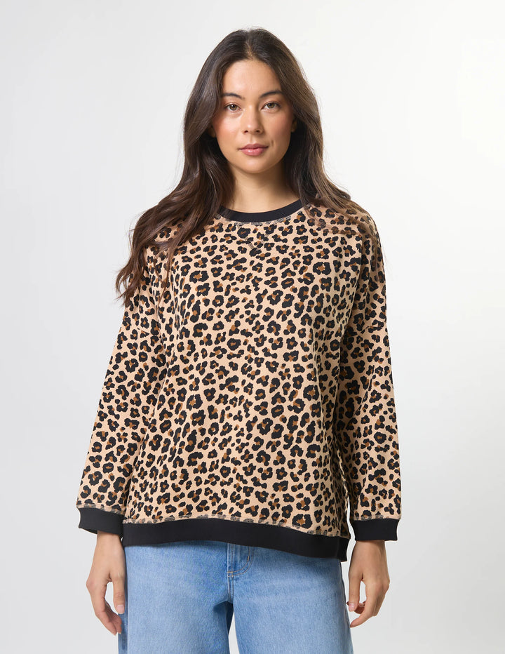 Stella + Gemma Newport Sweat Snow Leopard