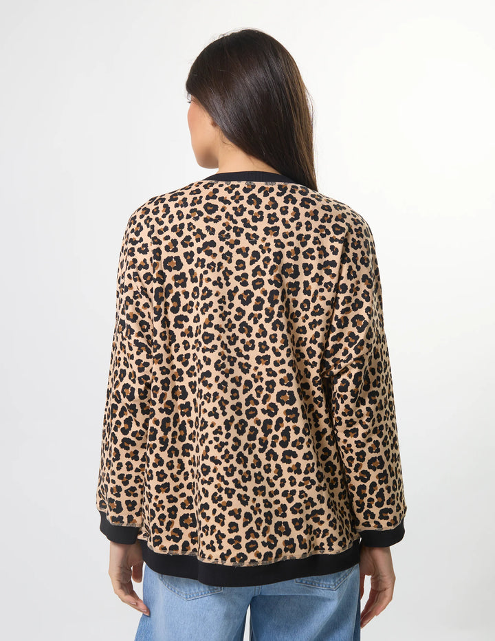 Stella + Gemma Newport Sweat Snow Leopard