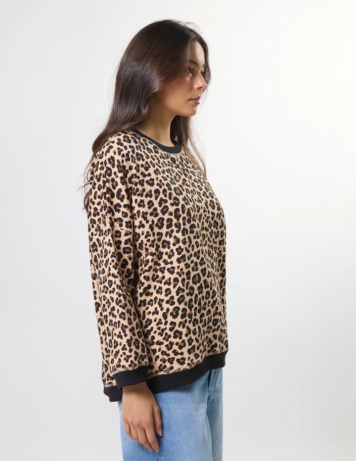 Stella + Gemma Newport Sweat Snow Leopard