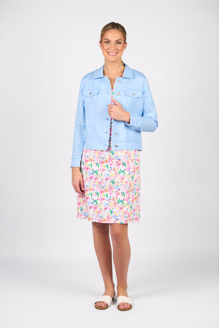 Vassalli Linen Jacket with Frayed Seams