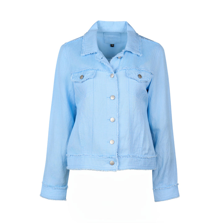 Vassalli Linen Jacket with Frayed Seams
