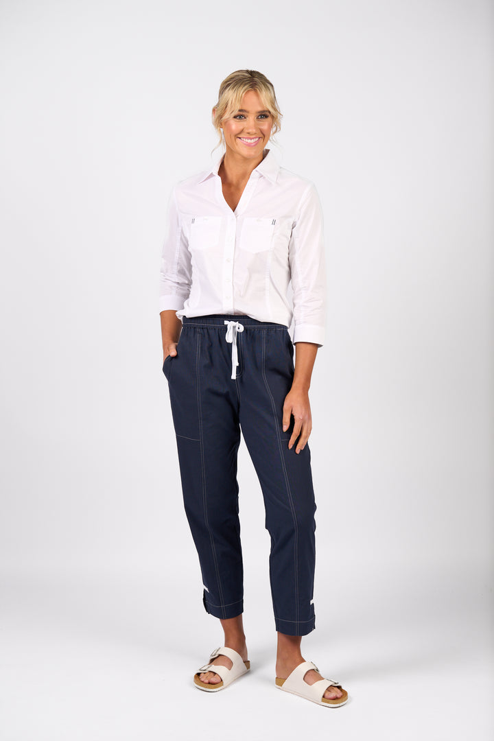 Vassalli Relaxed Leg Ankle Grazier with contrast trim & stitching
