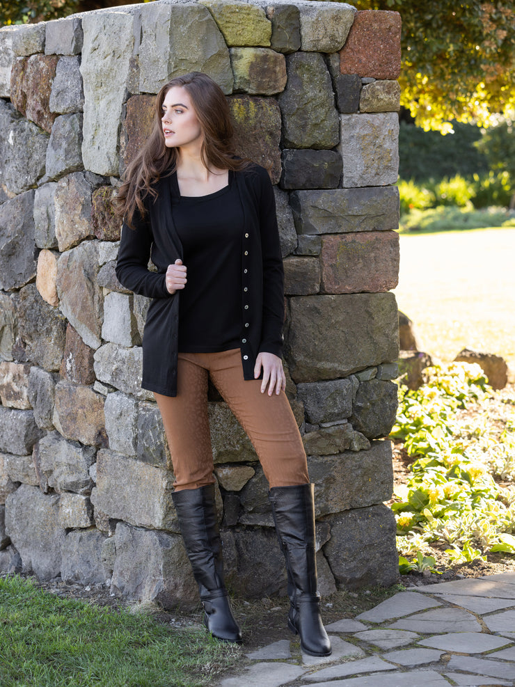 Vassalli Merino Longline Button Up Cardigan