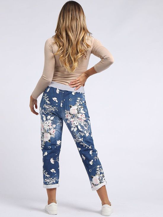 Beau Denver Dark Blue Floral Jogger