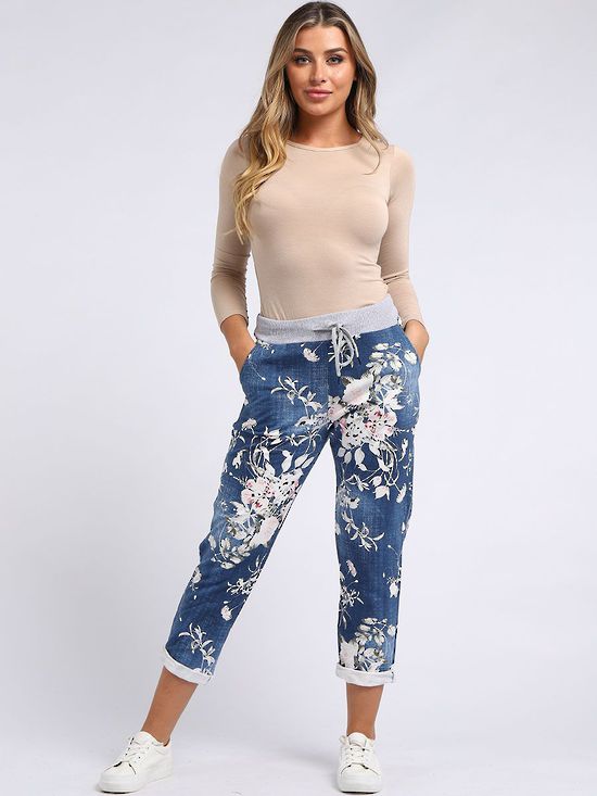 Beau Denver Dark Blue Floral Jogger