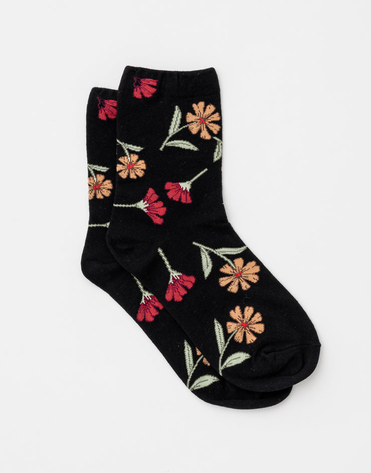 Stella + Gemma Socks Black Floral
