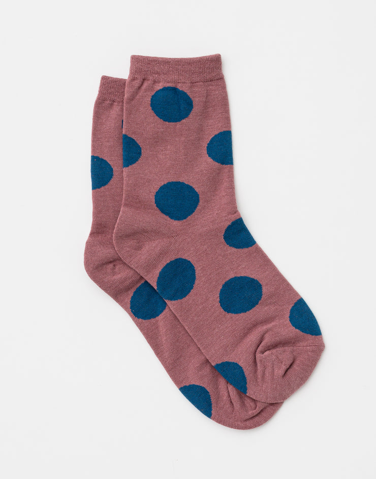 Stella & Gemma Salmon/Blue Spot Socks