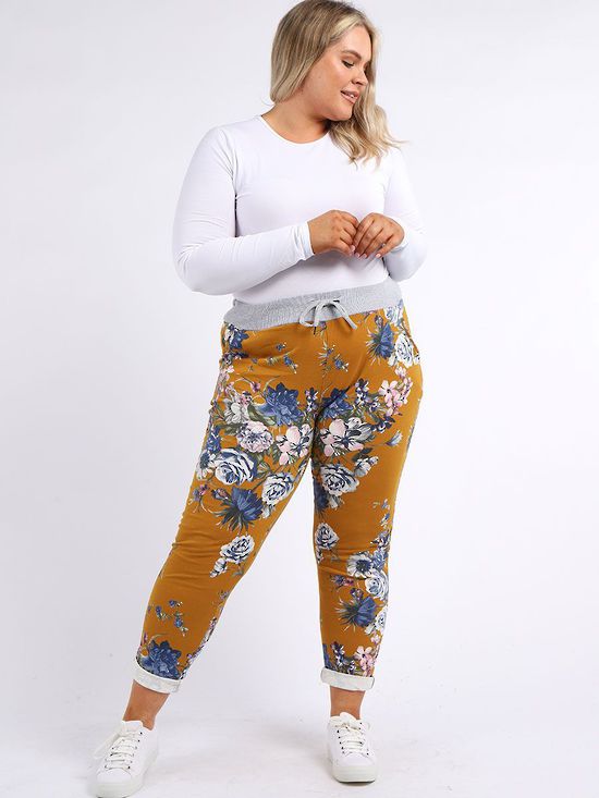 Beau Denver Floral Mustard Jogger