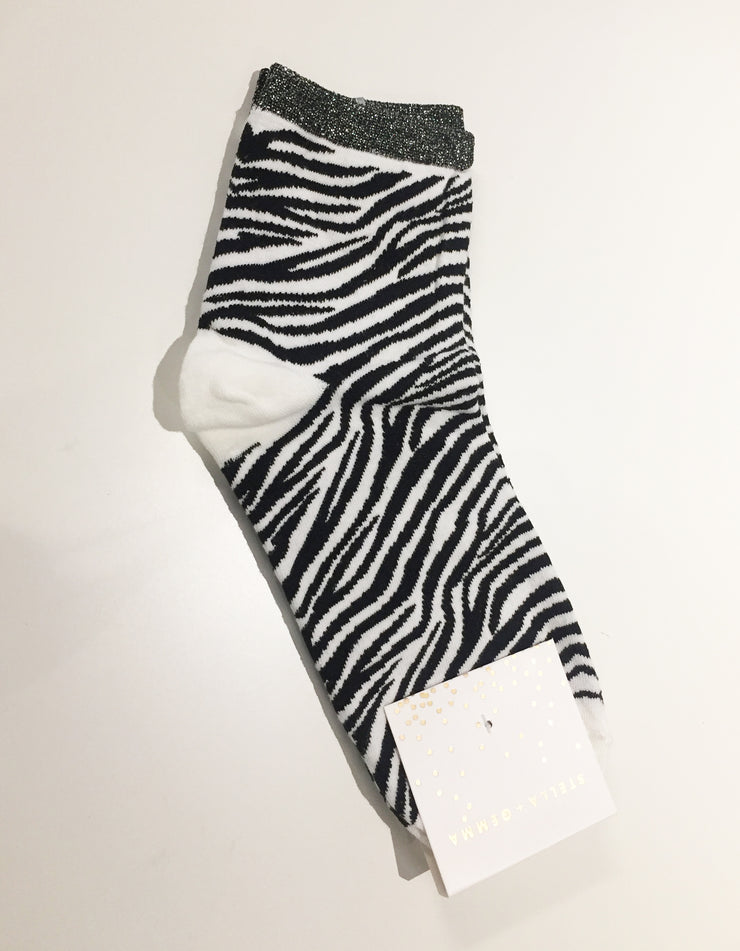 Stella & Gemma White Zebra Sock